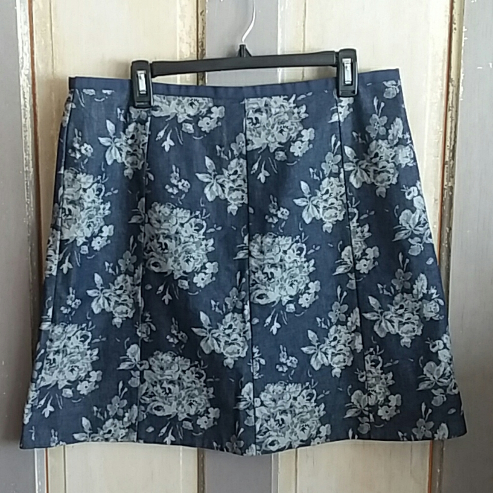 Gap Floral Denim Skirt